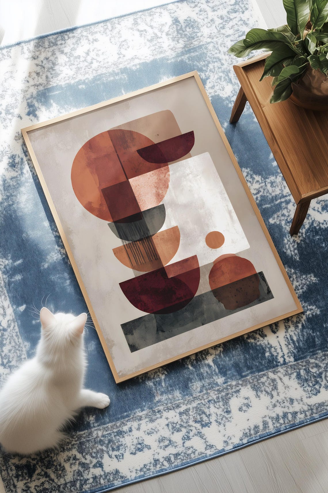 Abstract Shapes Balanced Earthy Tones Wall Art Modern Minimalist