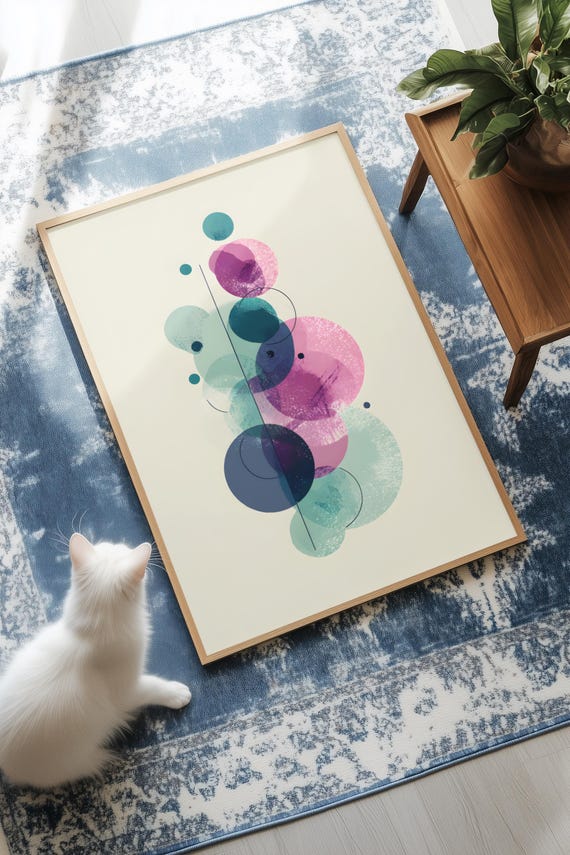 Abstract Dot Art Print Minimalist Geometric Wall Decor