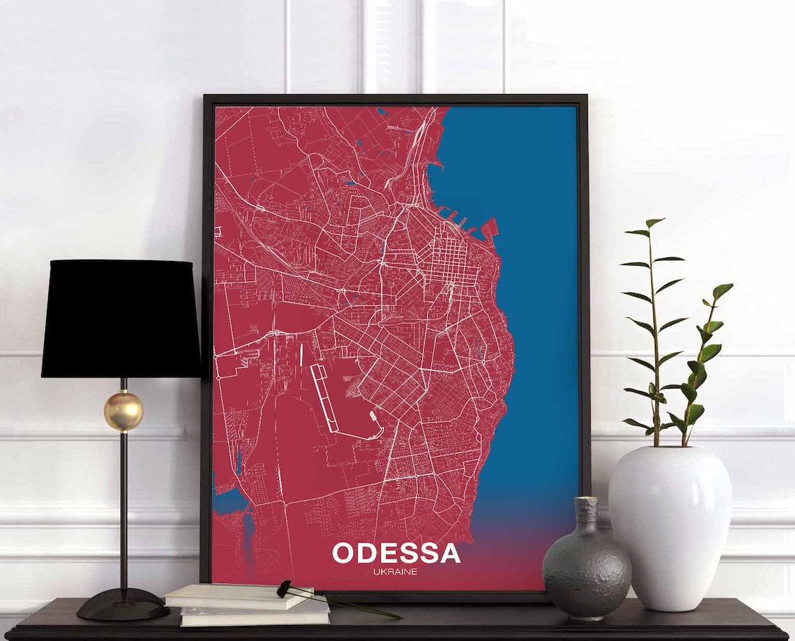 Odessa Ukraine Poster, Modern City Art Print