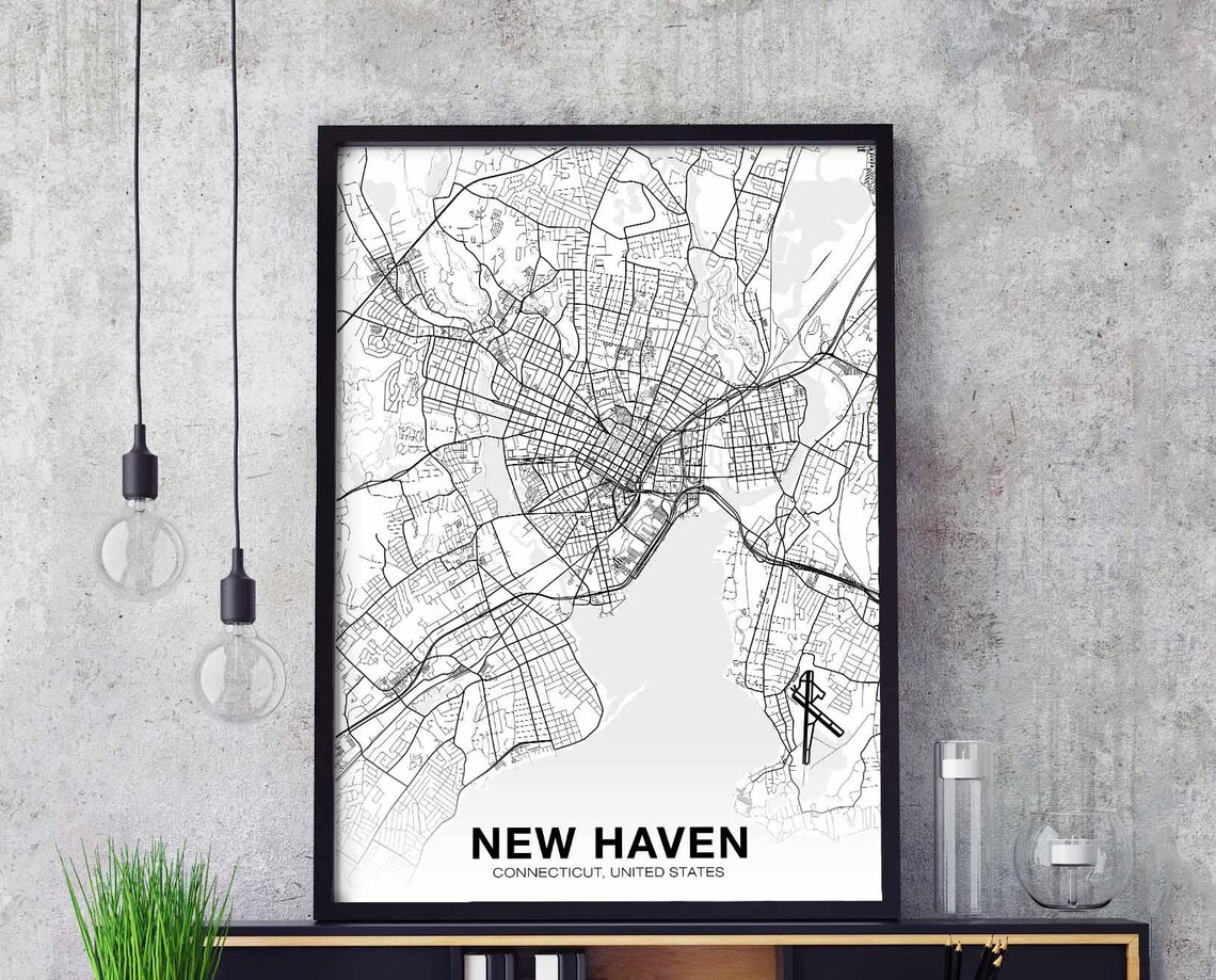 Connecticut Map Poster, Modern Home Decor