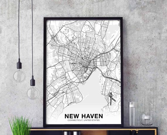 Connecticut Map Poster, Modern Home Decor