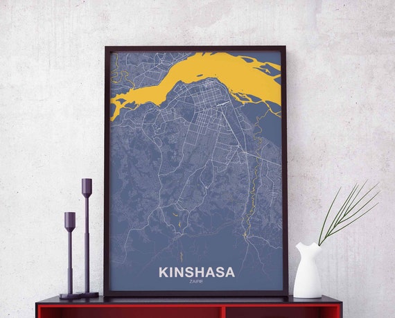 Kinshasa Zaire Poster Color Hometown City Print Modern Home Decor Office Decoration Wall Art Dorm Bedroom Gift