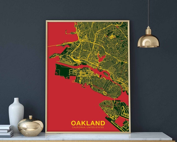 Oakland Ca Usa Poster Color Hometown City Print Modern Home Decor Office Decoration Wall Art Dorm Bedroom Gift