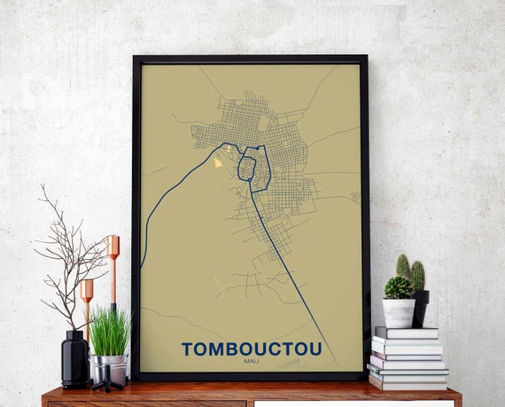 Tombouctou Mali Poster Color Hometown City Print Modern Home Decor Office Decoration Wall Art Dorm Bedroom Gift