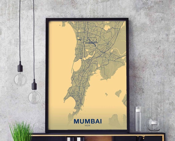 Mumbai India Poster Color Hometown City Print Modern Home Decor Office Decoration Wall Art Dorm Bedroom Gift