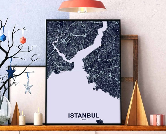 Istanbul Turkey Poster Color Hometown City Print Modern Home Decor Office Decoration Wall Art Dorm Bedroom Gift