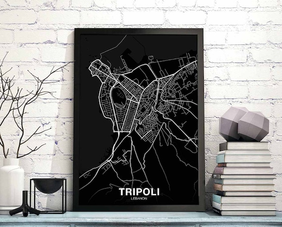 Tripoli Lebanon Map Poster Hometown City Print Modern Home Decor Office Decoration Wall Art Dorm Bedroom Gift