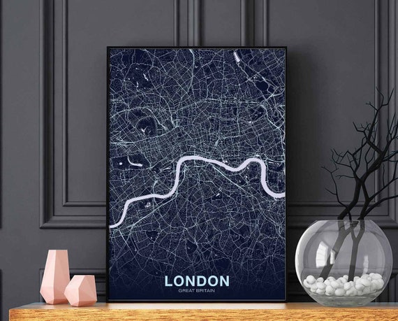 London Great Britain Poster Color Hometown City Print Modern Home Decor Office Decoration Wall Art Dorm Bedroom Gift