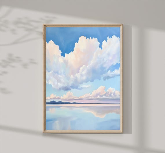 Picture Of Landscape And Blue Sky In Pastel Colors Art Print With Landscape Abstract Sky Home Decor