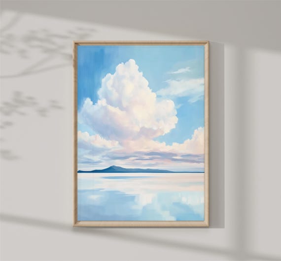 Picture Of Landscape And Blue Sky In Pastel Colors Art Print With Landscape Abstract Sky Home Decor