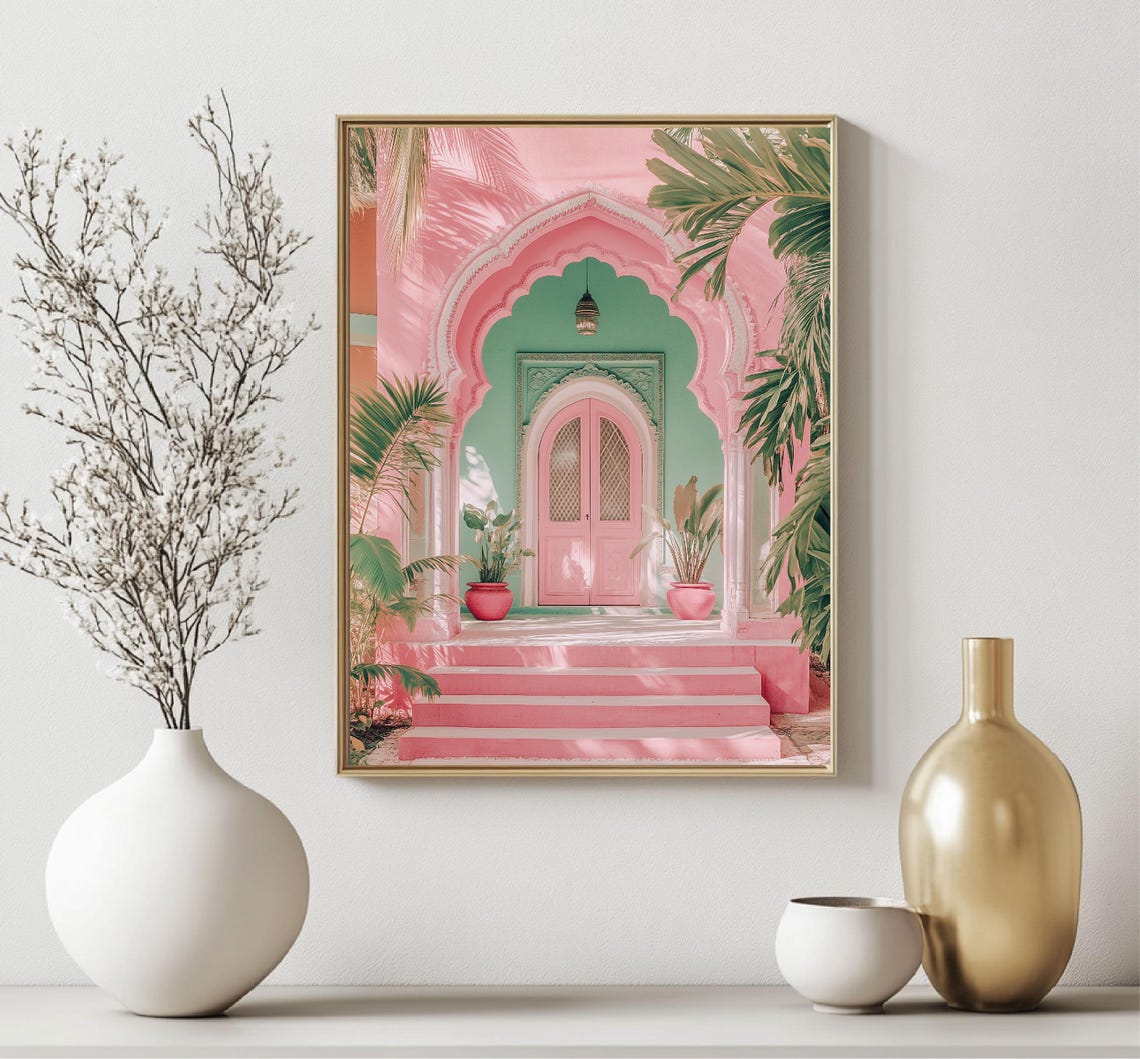 Indian Decor Door Travel Photography Jaipur Illustration Jaipur Poster Jaipur Poster India Travel Poster Bedroom Decor In Trend - Image 5