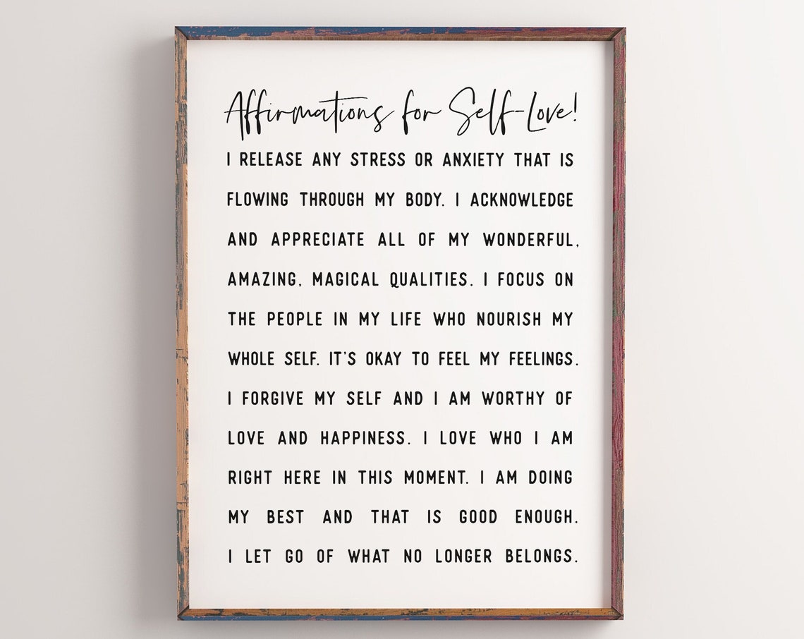 Self Love Affirmations Wall Art Self Care Printable Art Daily Affirmation Prints Prints Therapy Office Decor - Image 2