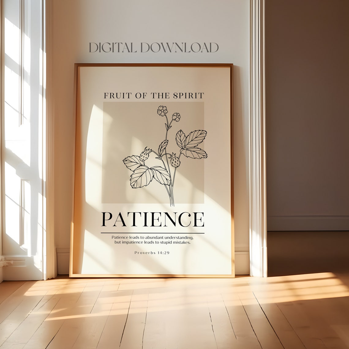 Fruit of the Spirit Patience Proverbs 14:29 Scripture Poster - Image 4
