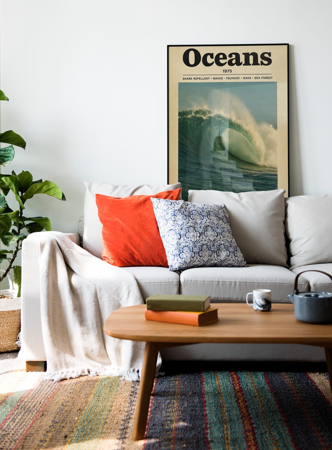 Ocean Waves Poster, Retro Surf Vintage Photography - Image 2