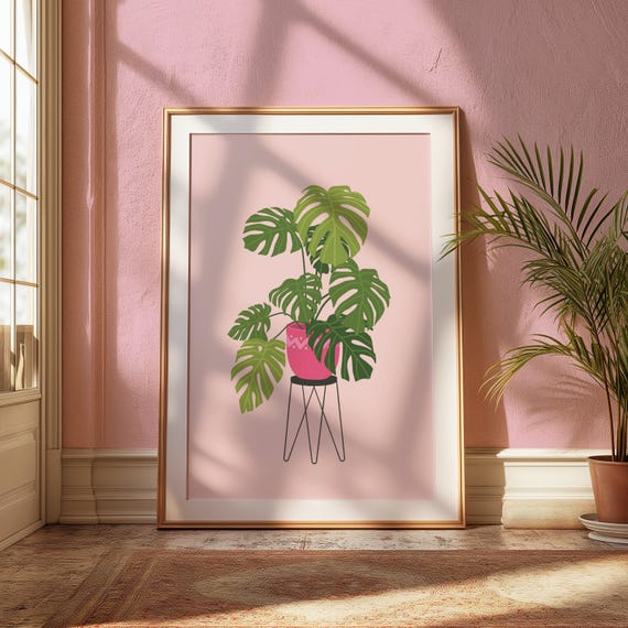 Monstera Botanical Pop Art Poster Print