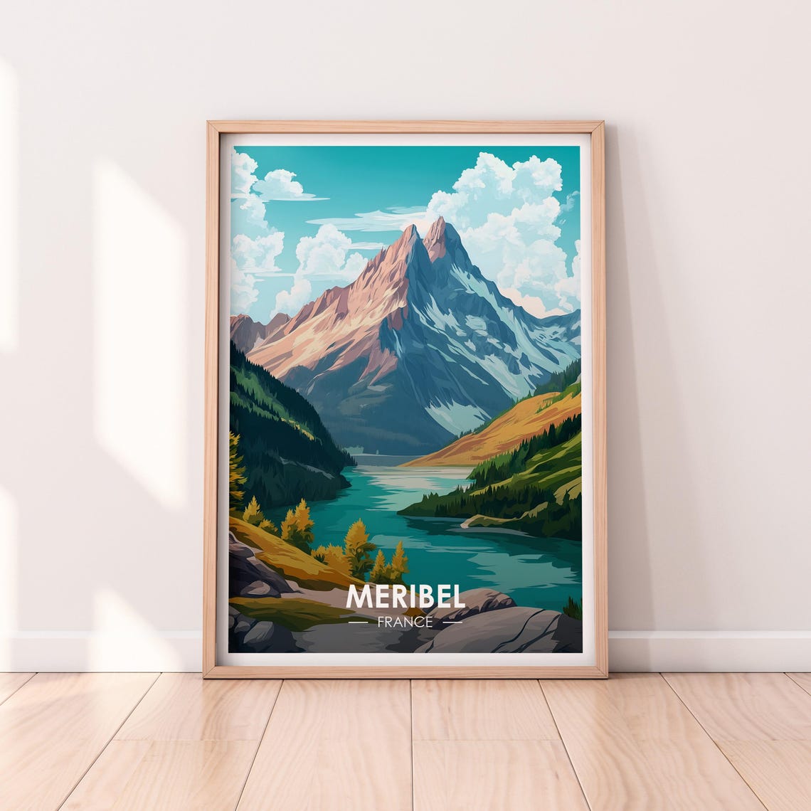 Meribel France Summer Mountain Peak Turquoise Lake Alps Poster