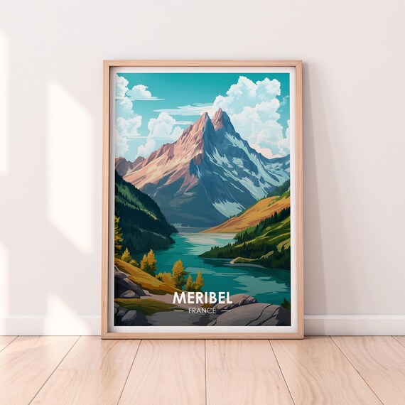 Meribel France Summer Mountain Peak Turquoise Lake Alps Poster