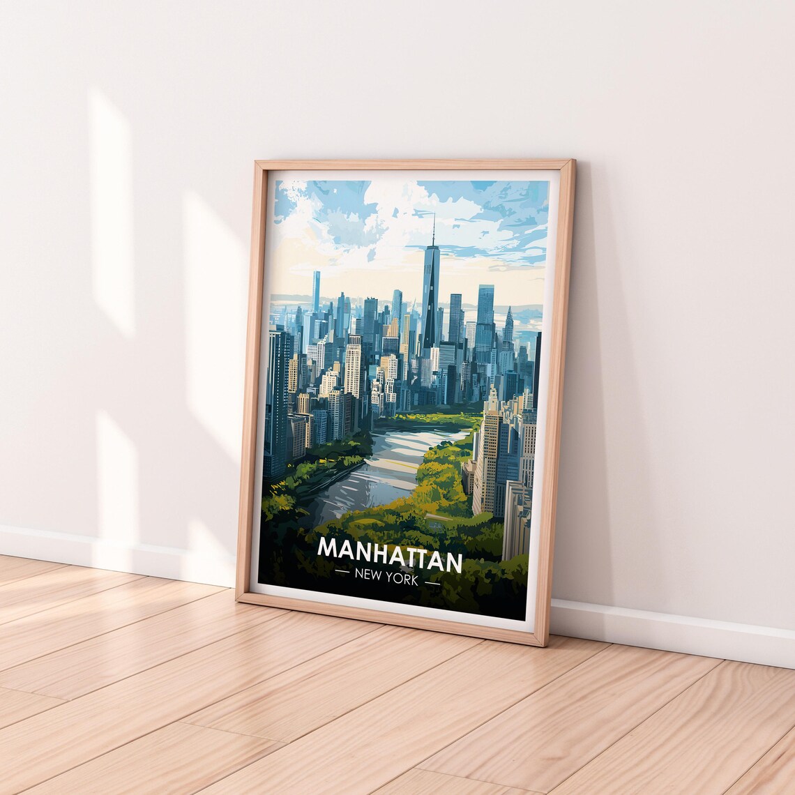 Manhattan New York Downtown Skyline Harbor Tower Travel Poster - Image 2