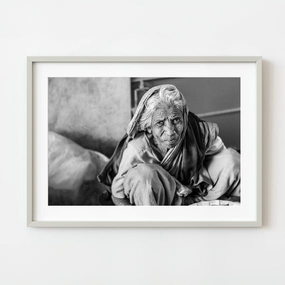 Portrait Of An Older Woman Selling Fruit Mysore Wall Art