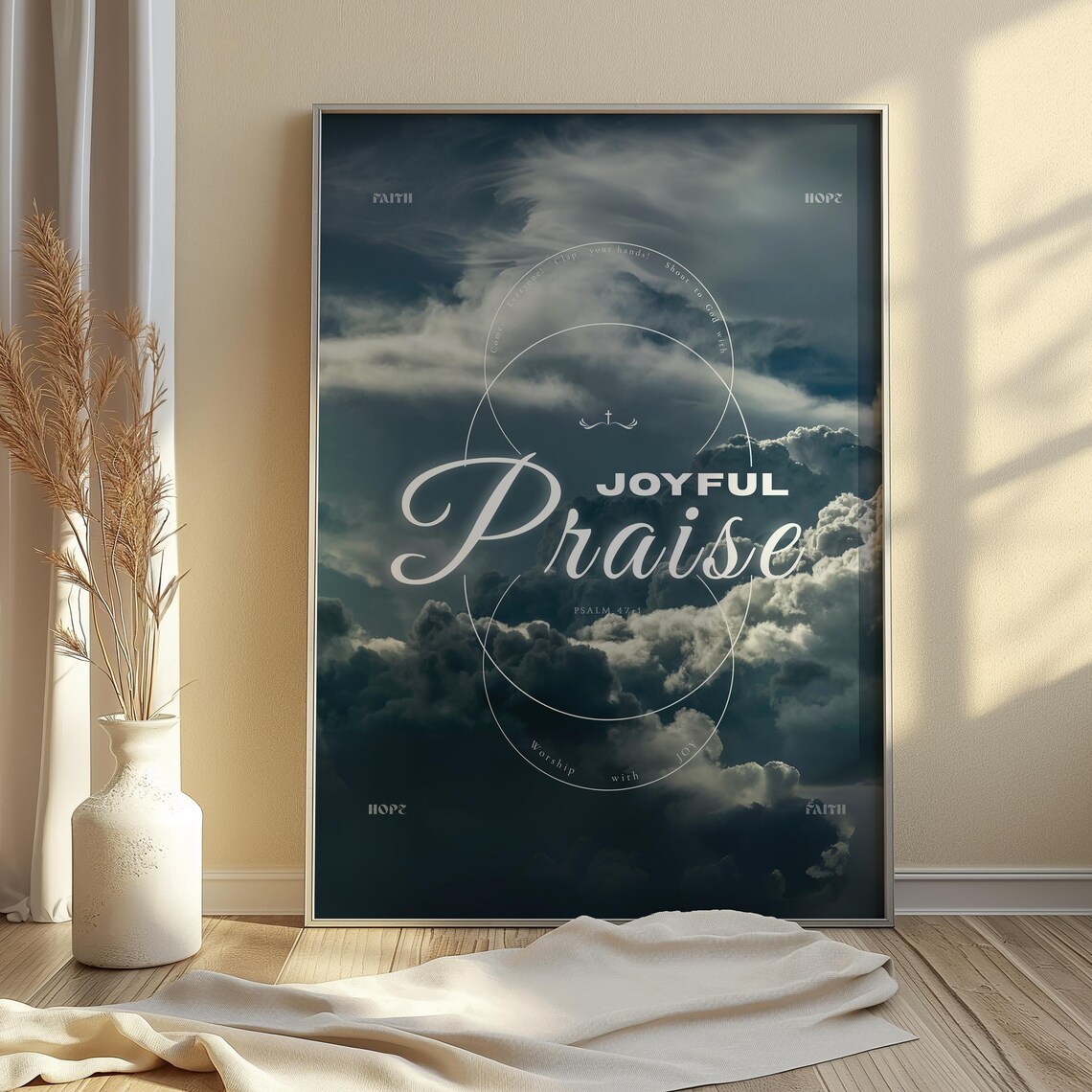 Joyful Praise Psalm 47:1 Scripture Art Print
