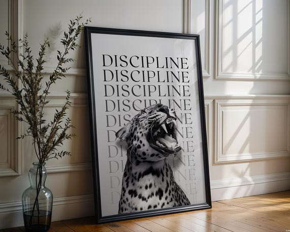 Tiger Discipline Art Print Motivational Decor Digital Download
