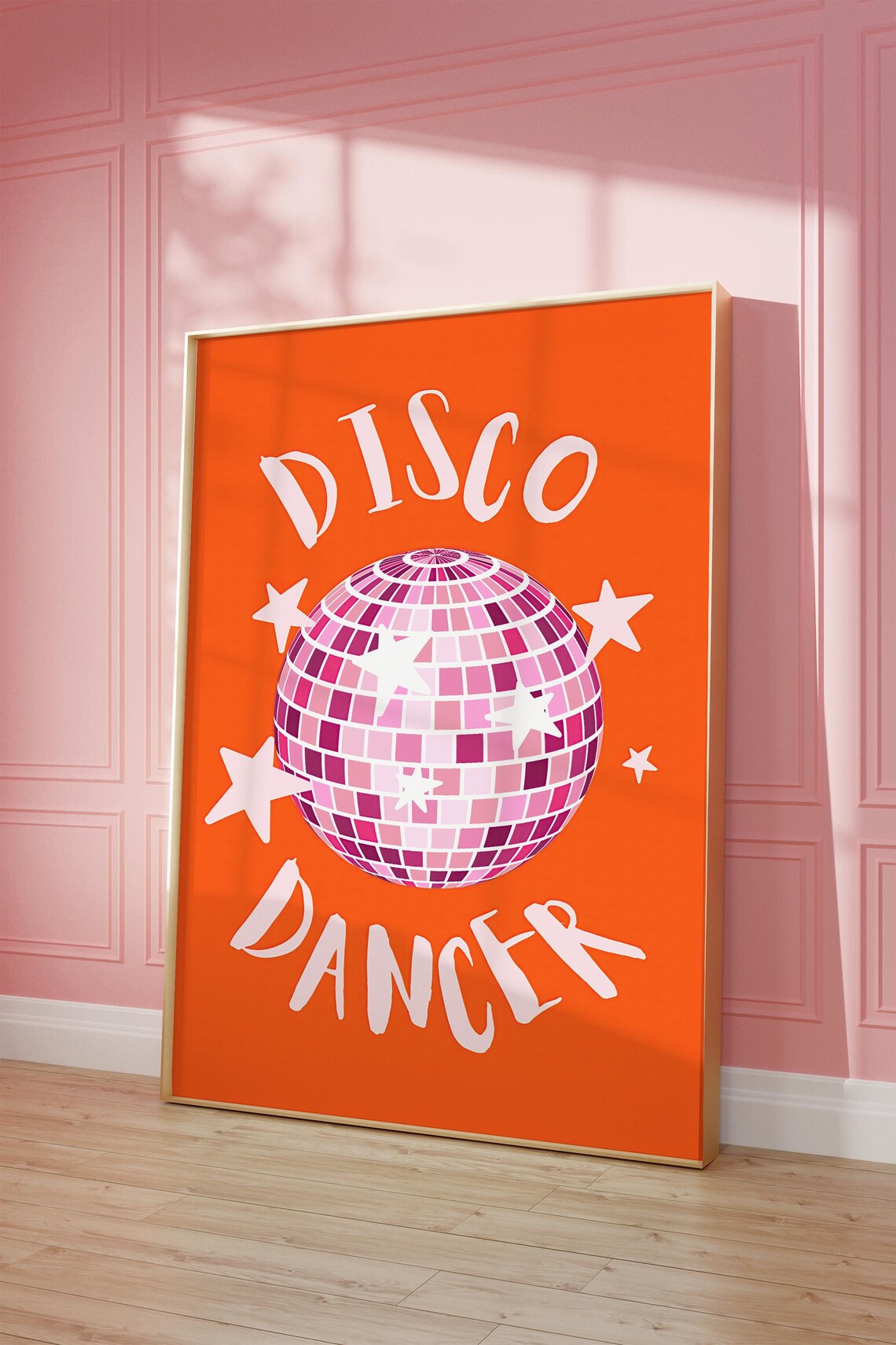 Orange Disco Ball, Disco Dancer Poster Print - Image 3