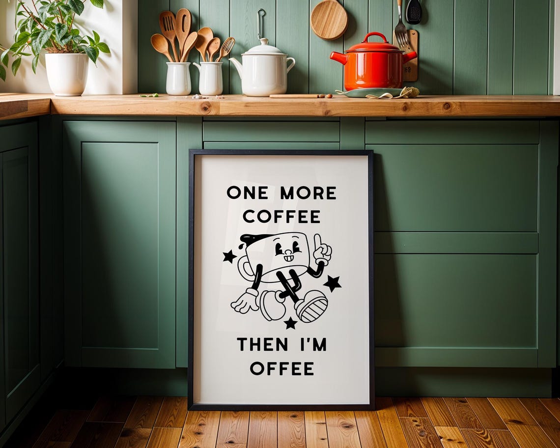 Coffee Wall Art Kitchen Wall Art Gallery Wall Art Funny Poster Coffee Decor - Image 2