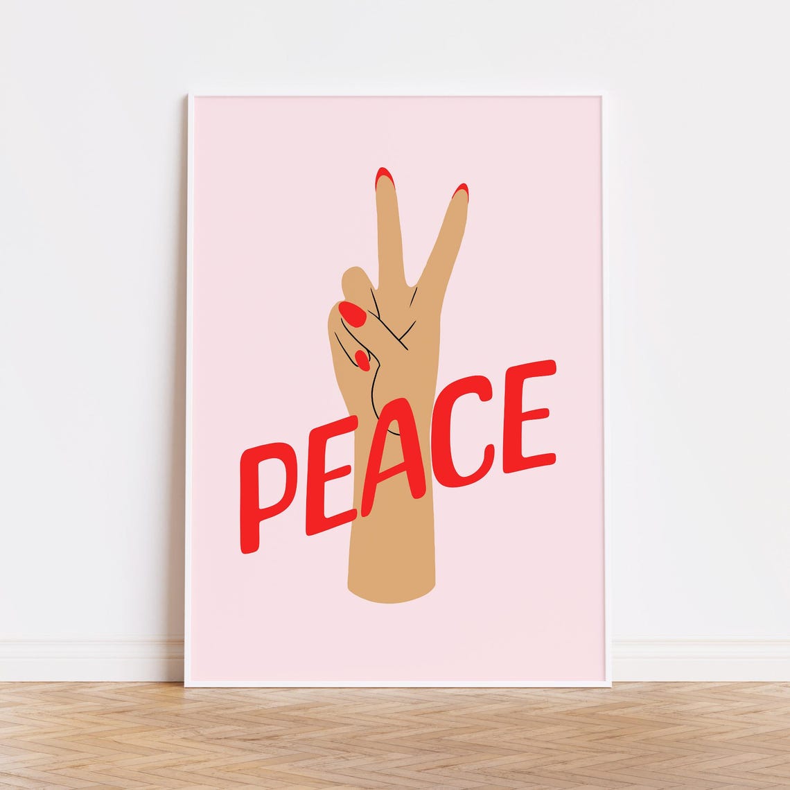 Peace Sign Hand, Peace Wall Art Print - Image 2