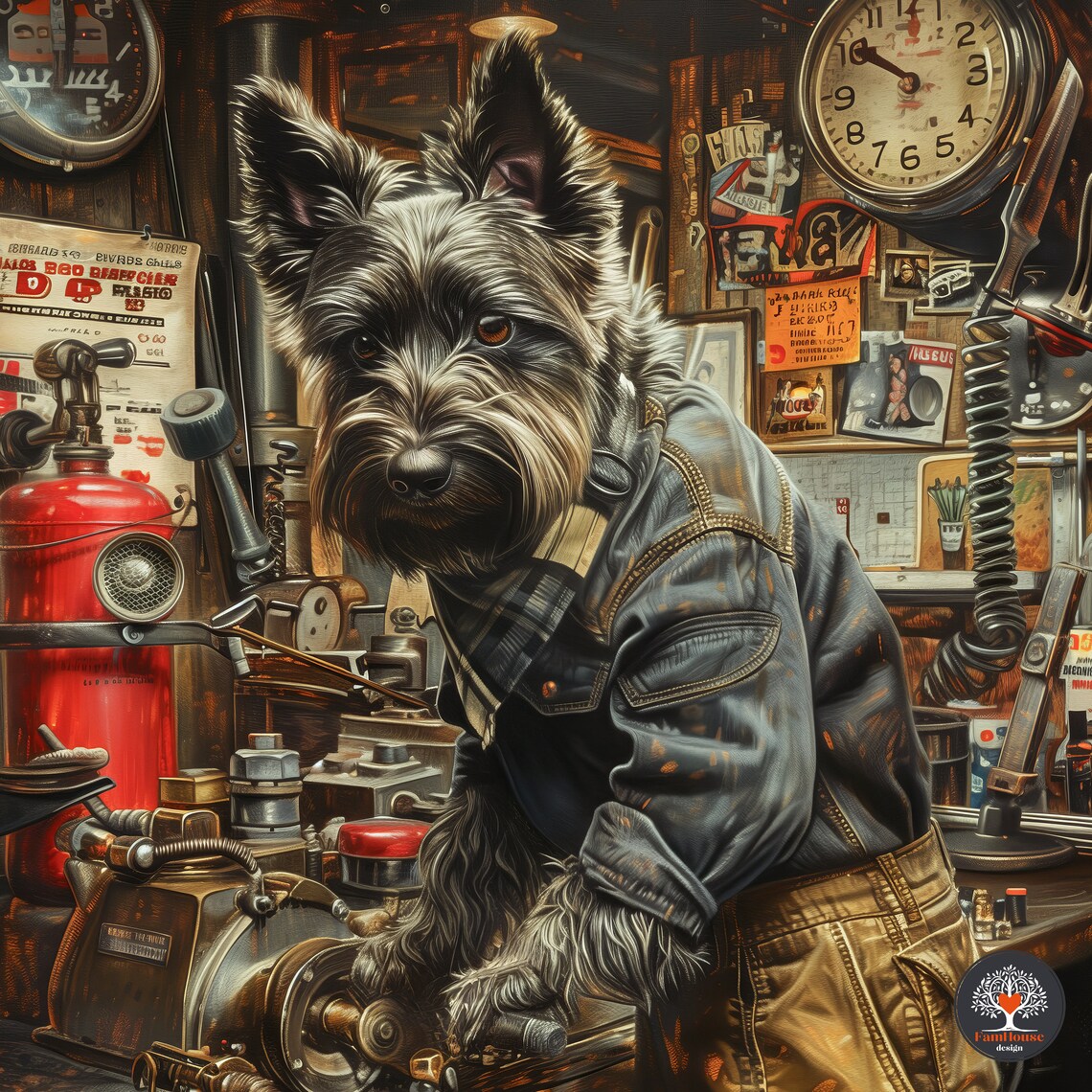 Scottish Terrier At Work Personalized Art Print - Image 6