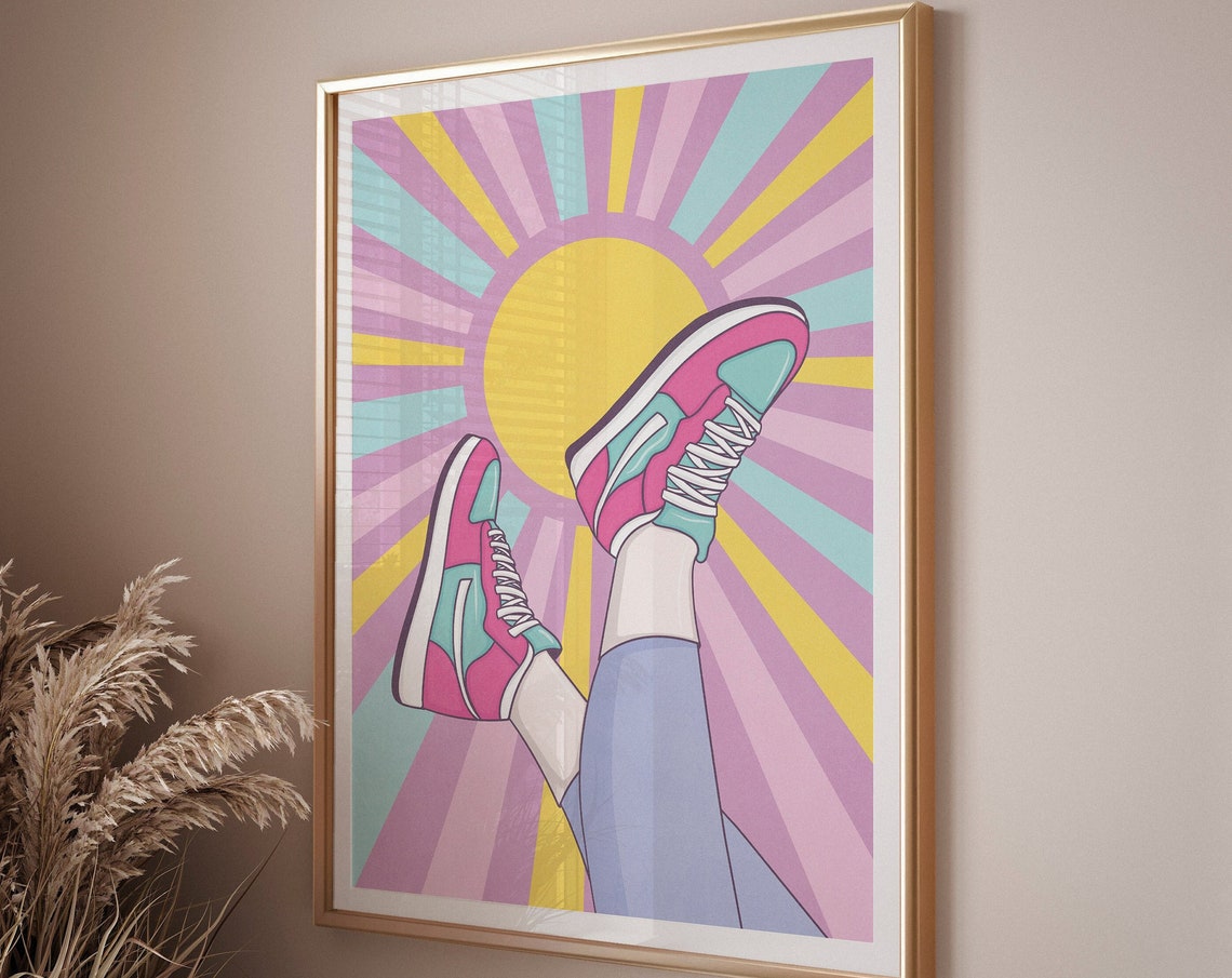 Purple Wall Art Decor Sun Poster Sunshine Summer Poster Modern Wall Decor Teen Girl Bedroom Poster Purple Decor Trendy Art Funny Poster - Image 3