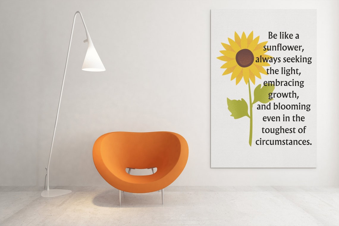Be Like a Sunflower Inspirational Quote Botanical Growth Poster - Image 7