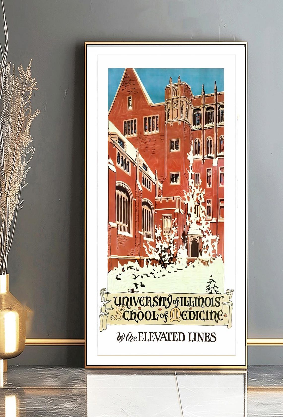 University of Illinois School of Medicine by the Elevated Lines Poster