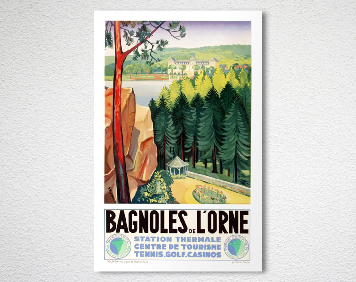 Bagnoles de lOrne French Spa Forest Lake Thermal Travel Poster - Image 2