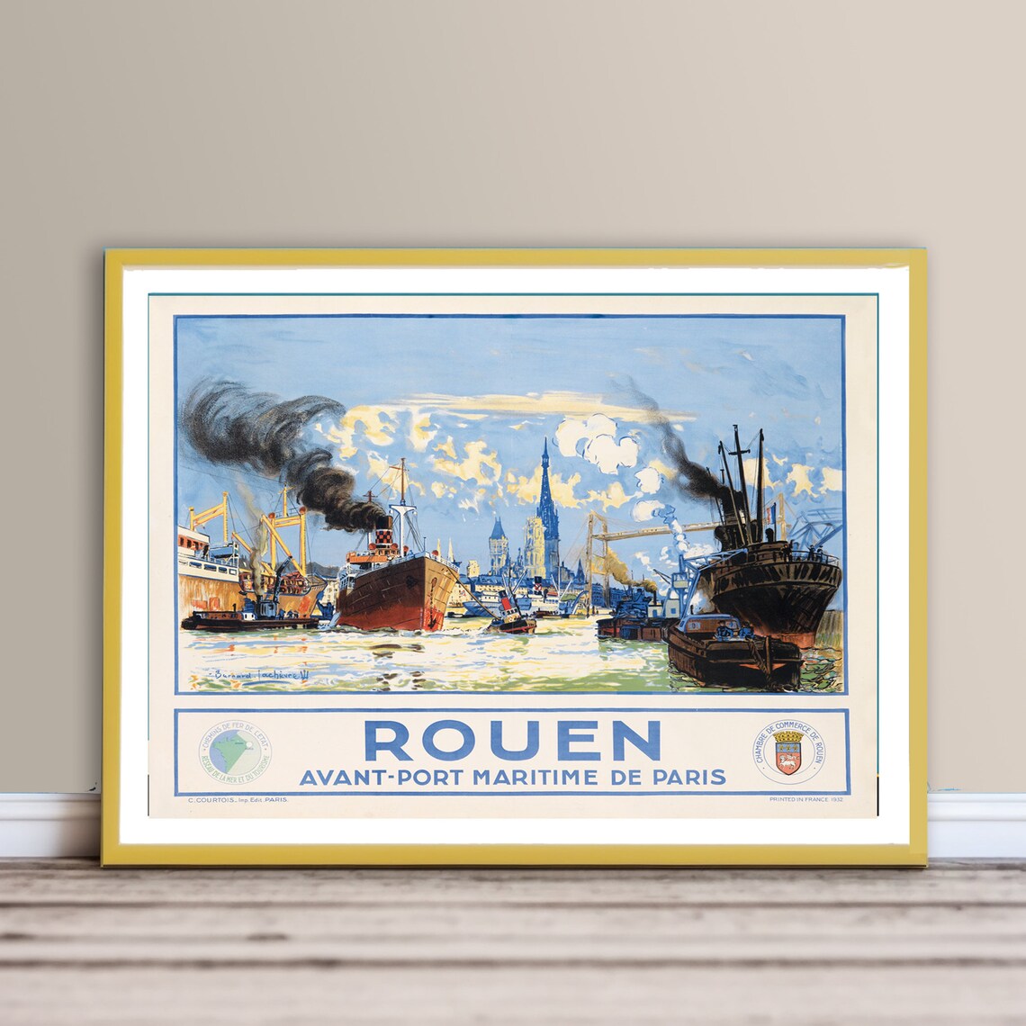 Rouen Avant Port De Maritime De Paris France Travel Poster