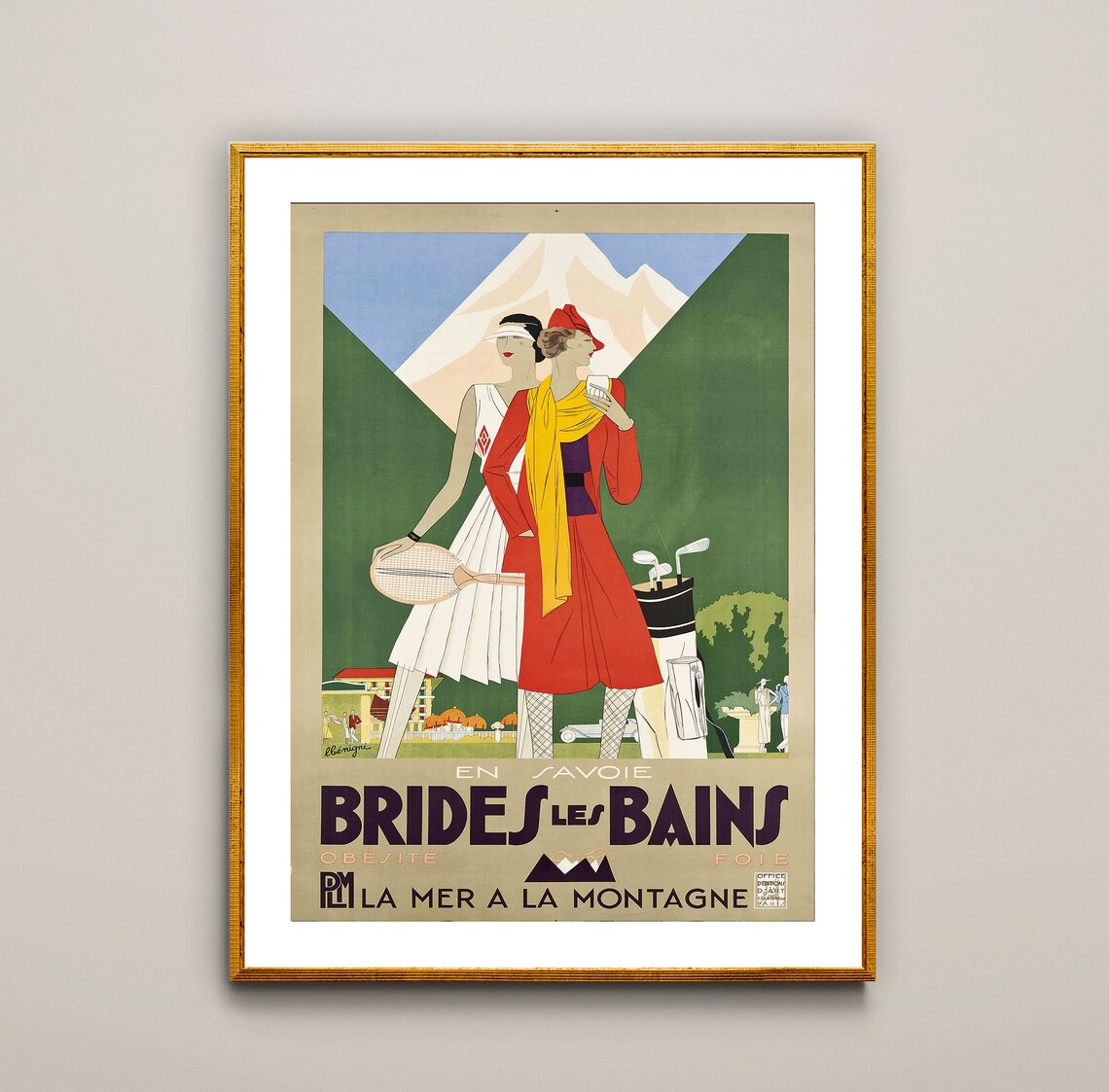 Brides les Bains Savoie Vintage French Spa Tennis Golf Resort Poster