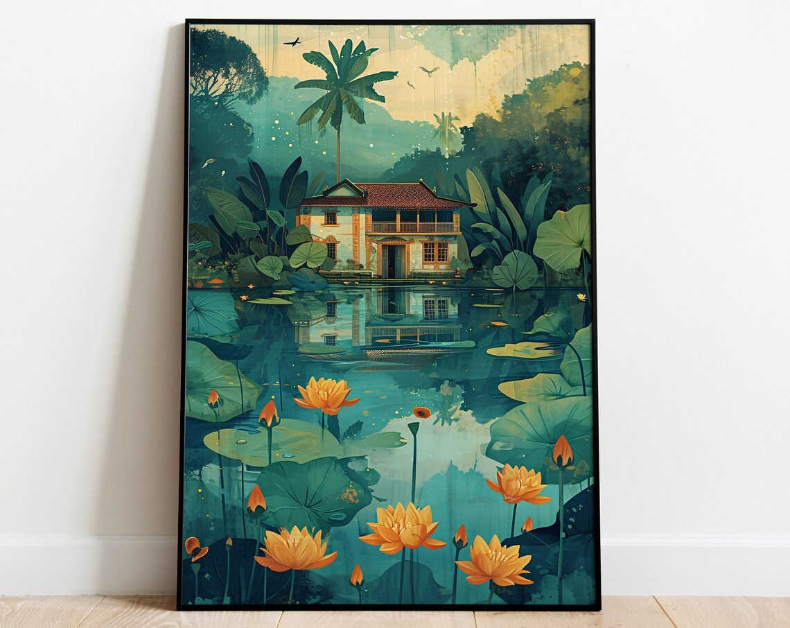Kerala Back Waters Travel Poster, South India