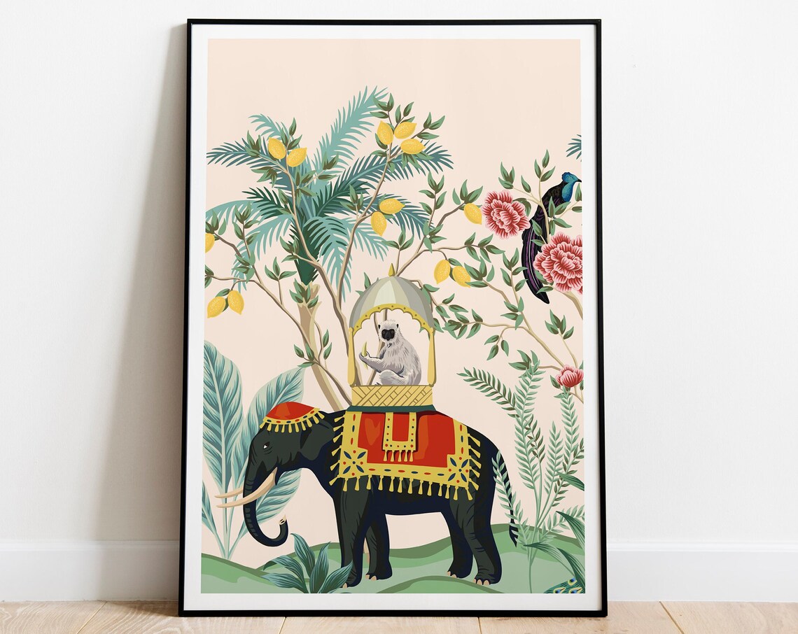 Indian Royal Nature Poster Print, Vintage Palace Scene