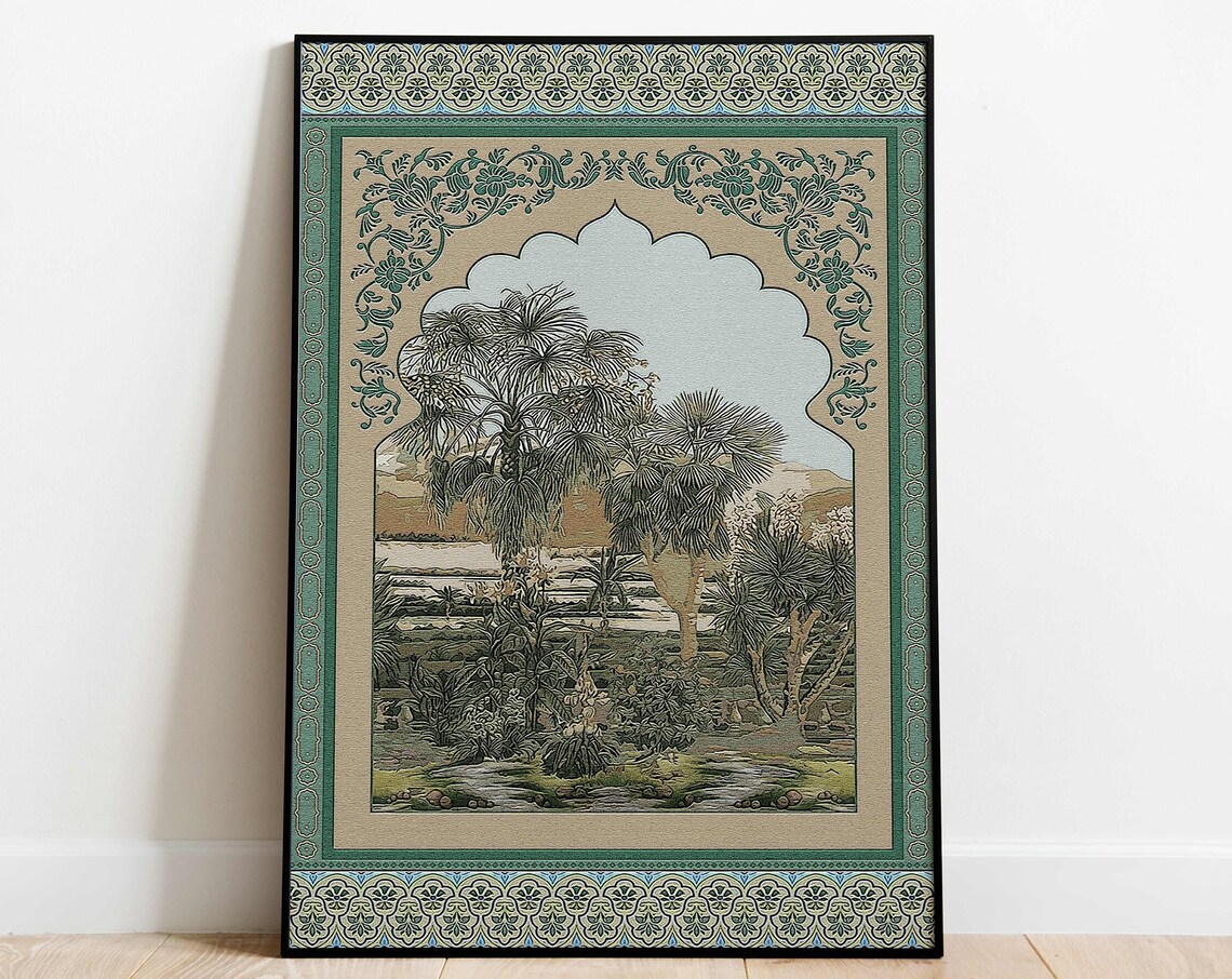 Vintage Indian Mughal Rajput Palace Art Print