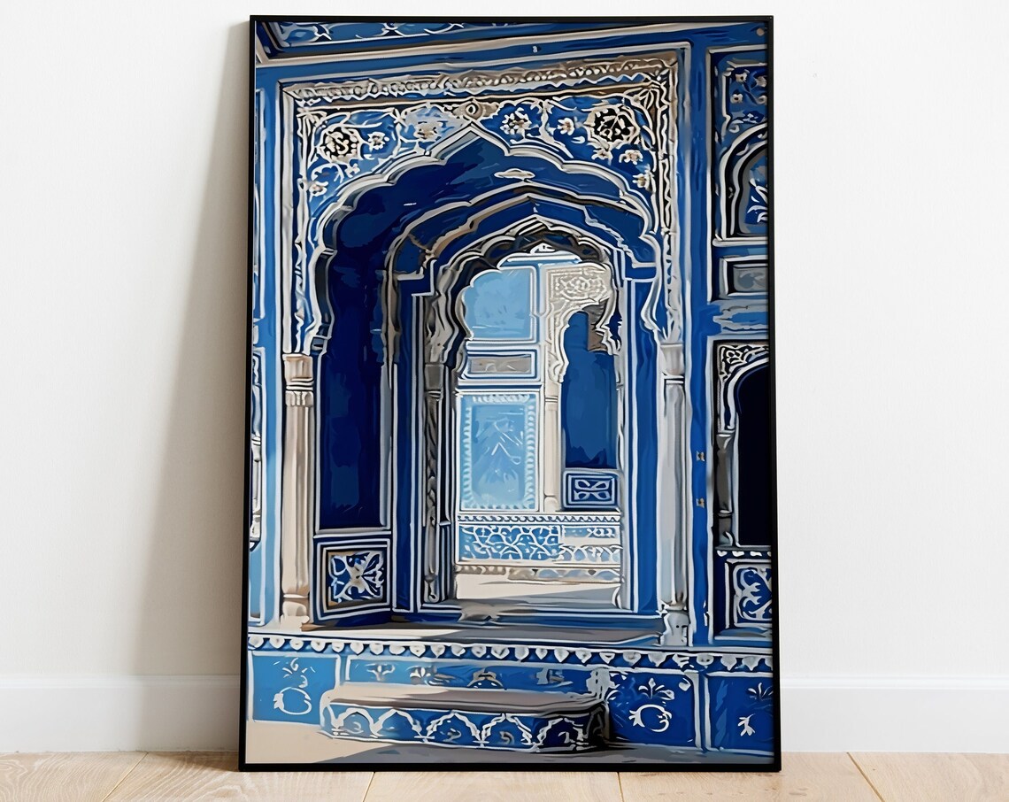 Jaipur Travel Poster, Indian Palace Wall Art