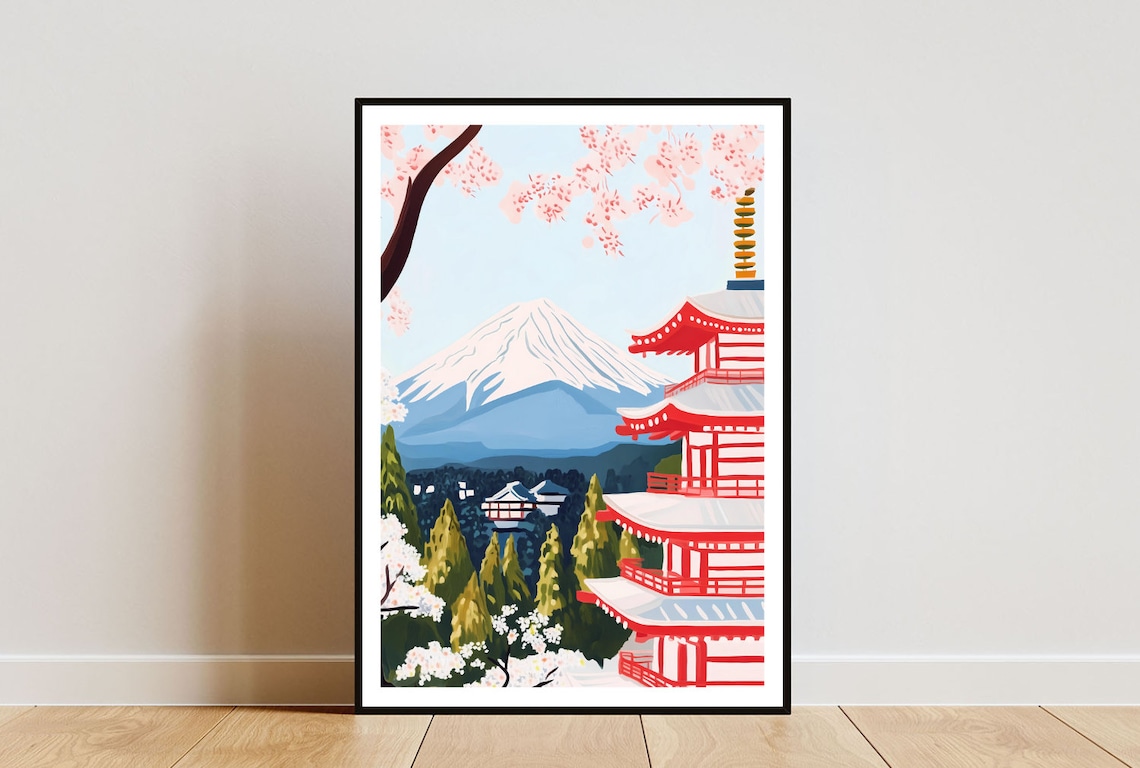 Mount Fuji Poster Mount Fuji Print Japan Wall Art Travel Poster Japanese Print Mount Fuji Japan Japan Wall Art Japanese Poster