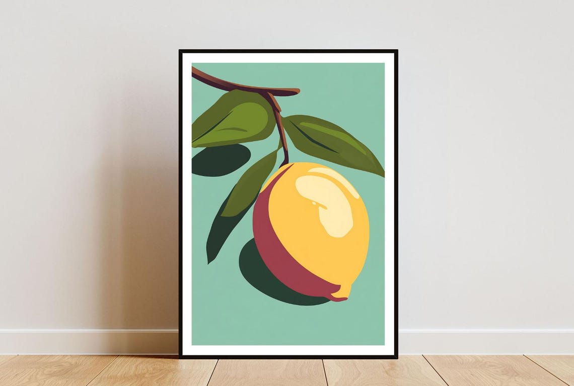 Lemon Poster Kitchen Print Lemon Wall Art Fruit Poster Lemon Print Lemon Fruit Wall Art Kitchen Wall Art Fruit Print Yellow Poster