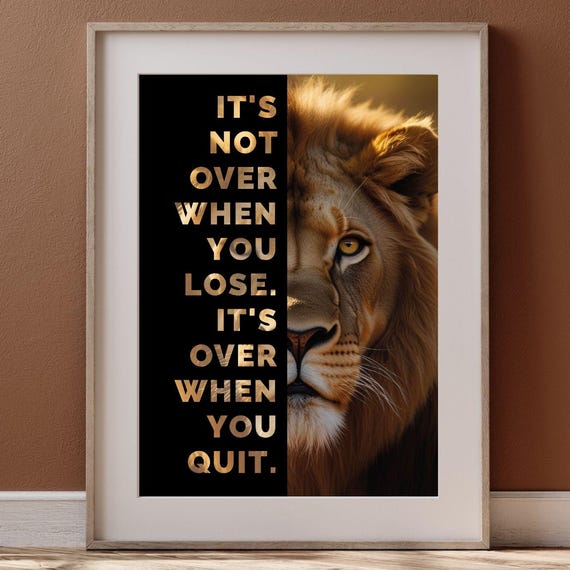 Lion Motivational Poster, Entrepreneur Wall Art