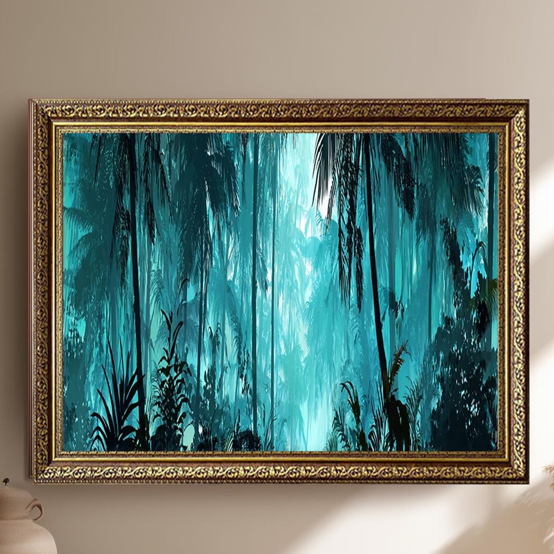 Misty Blue Jungle Rainforest Tranquil Tropical Nature Poster