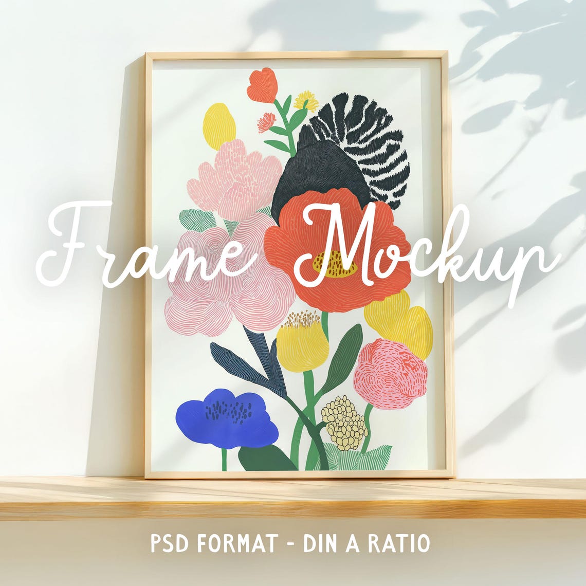 Colorful Modern Floral Bouquet Botanical Illustration Art Print