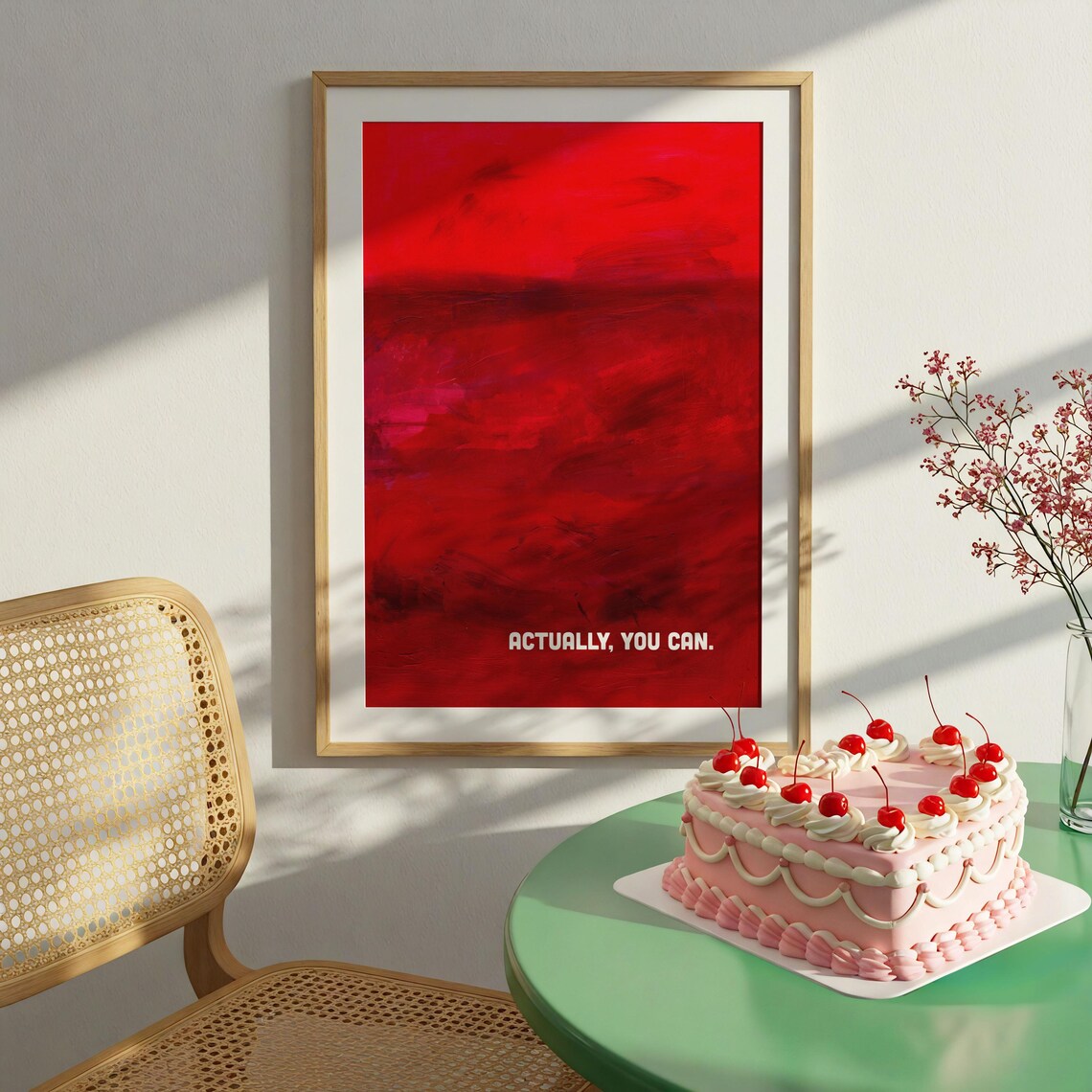 Motivational Quote Abstract Poster, Modern Decor