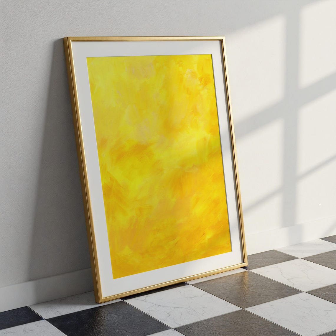 Golden Yellow Textured Abstract Sunshine Modern Minimal Art Poster
