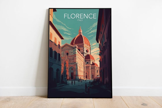 Florence Travel Poster, Modern Europe Art Print