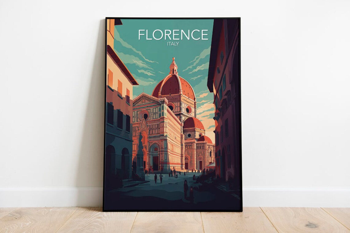 Florence Travel Poster, Modern Europe Art Print