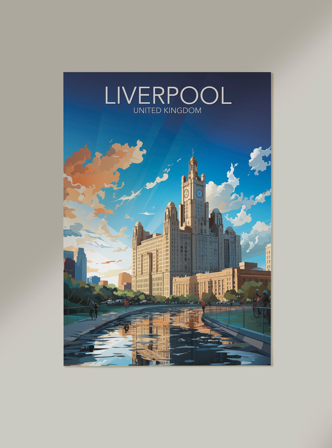 Liverpool United Kingdom Historic Waterfront Landmark Travel Poster - Image 2