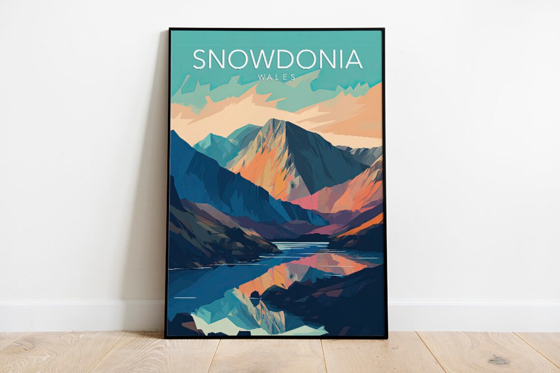 Mount Snowdon Snowdonia Modern Poster Print